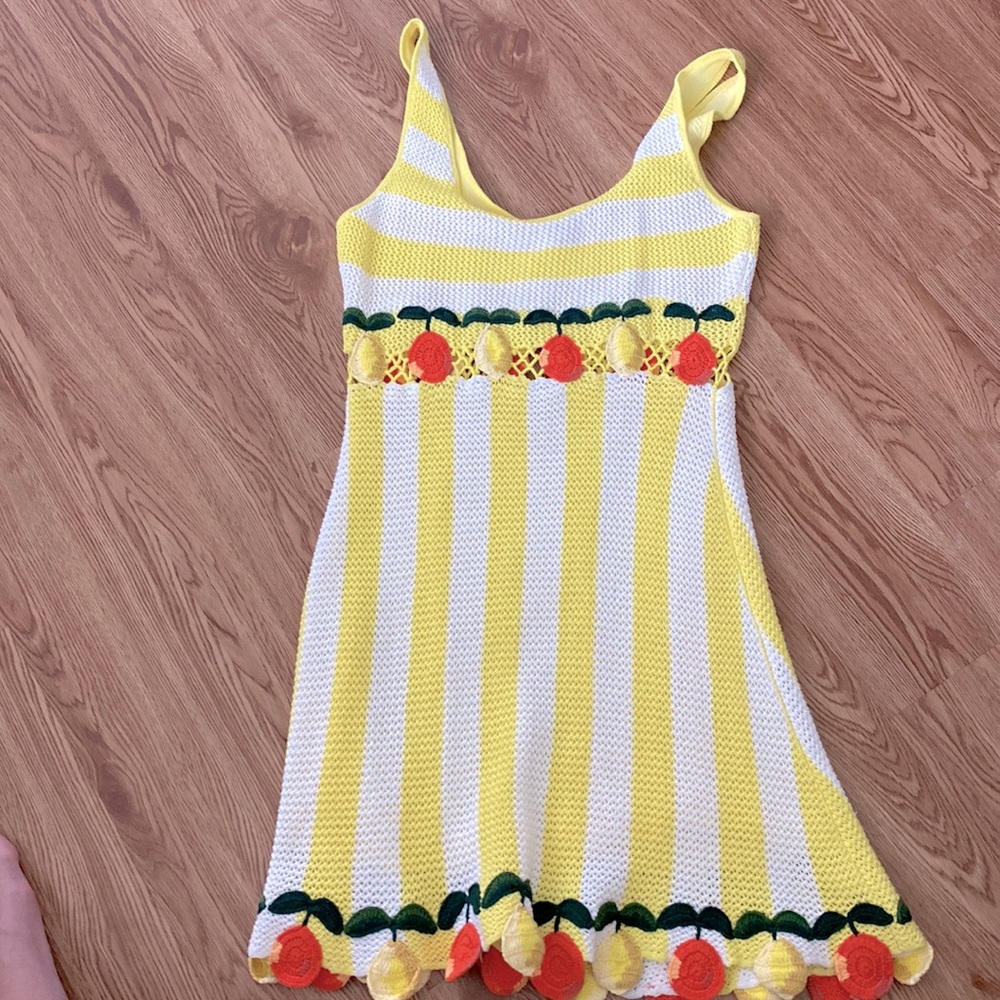 Staud Vivia croched mini dress xl
